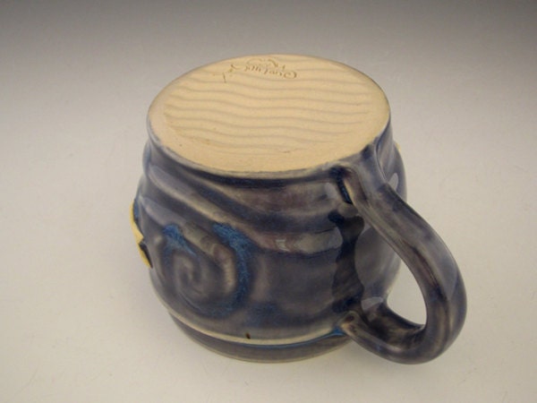 Coffee Mug in Midnight Blue - STaRRy NiGhT - Van Gogh Inspired - by DirtKicker Pottery