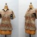 vintage 1950s batik cotton print shirt