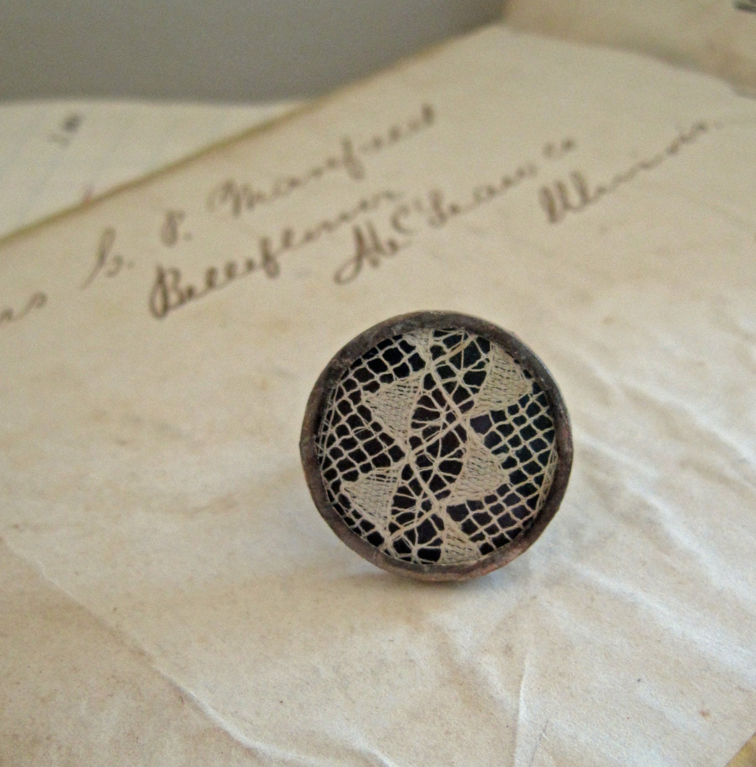 Vintage Lace Circle Adjustable Ring Wedding