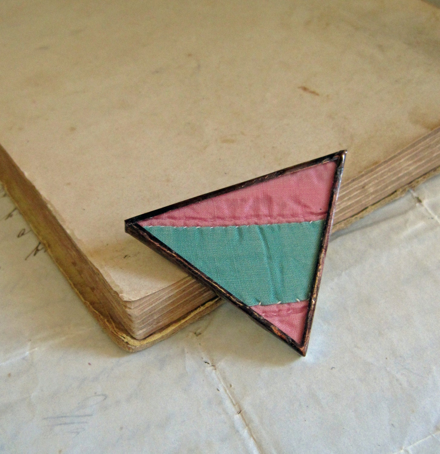 Pastel Quilt Pin Brooch Vintage Patchwork