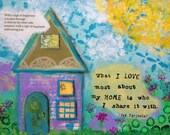 Home, Family Love, Original Painting, Mother's Day Gift, Anniversary, 8x10 Canvas, Housewarming