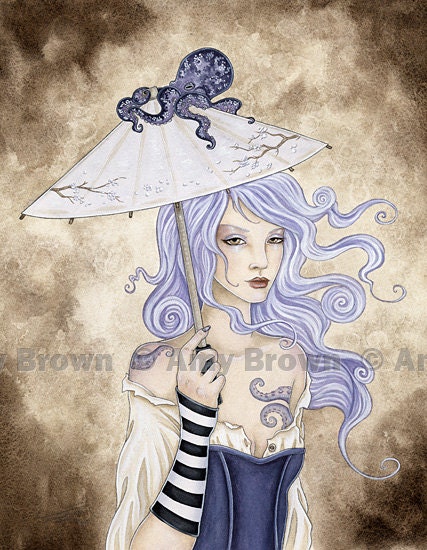 Wheres My Octopus 8.5x11 PRINT by Amy Brown