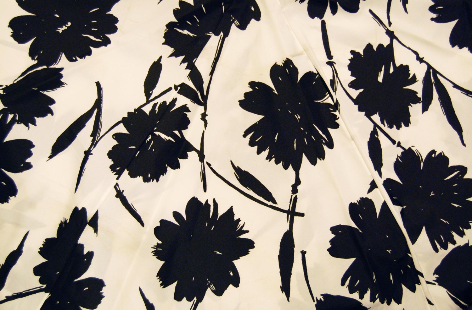 Black and White Floral Silhouette Upcycled Umbrella Dog Rain Coat