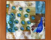Ceramic Tile Wall Art Bird Art  Peacock