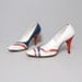 1960s Heels - Red White and Blue Leather Nautical Pin Up Heels - Size 7
