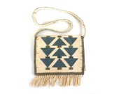 Woven Kilim Bag // TRIANGLE TREES // Handmade Wool Pouch Purse