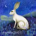 Mystical, white hare art print