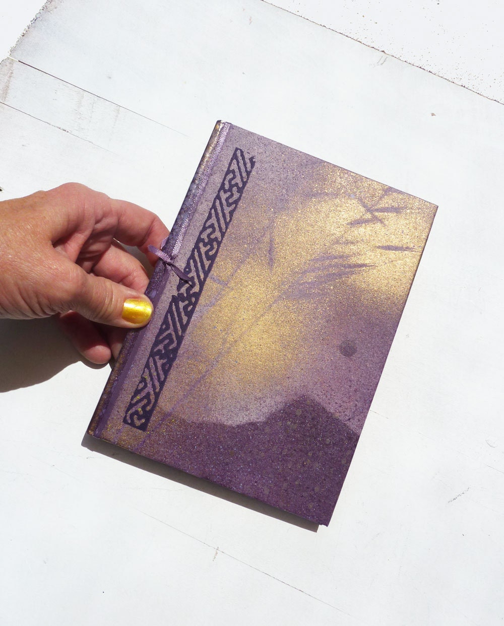 Painted and Screened Journal - Purple Mountain
