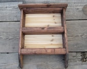 Country Spice Rack - Wood Shelf - Dark Wood - Kitchen Wall Decor