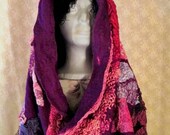 Celestial Song -Upcycled & Repurposed Nuno Felted wall hanging OR Wearable Art Wrap - OOAK - Handmade Felt Accessories