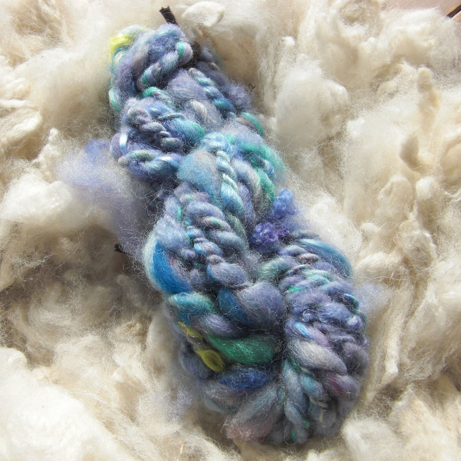 Handspun blue artyarn