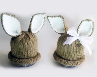 Easter Bunny Hat, Toddler Size, Photo Prop, Peter Rabbit Cottontail, Custom Size & Color