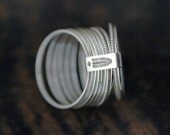 10 Candy twists silver stacking rings