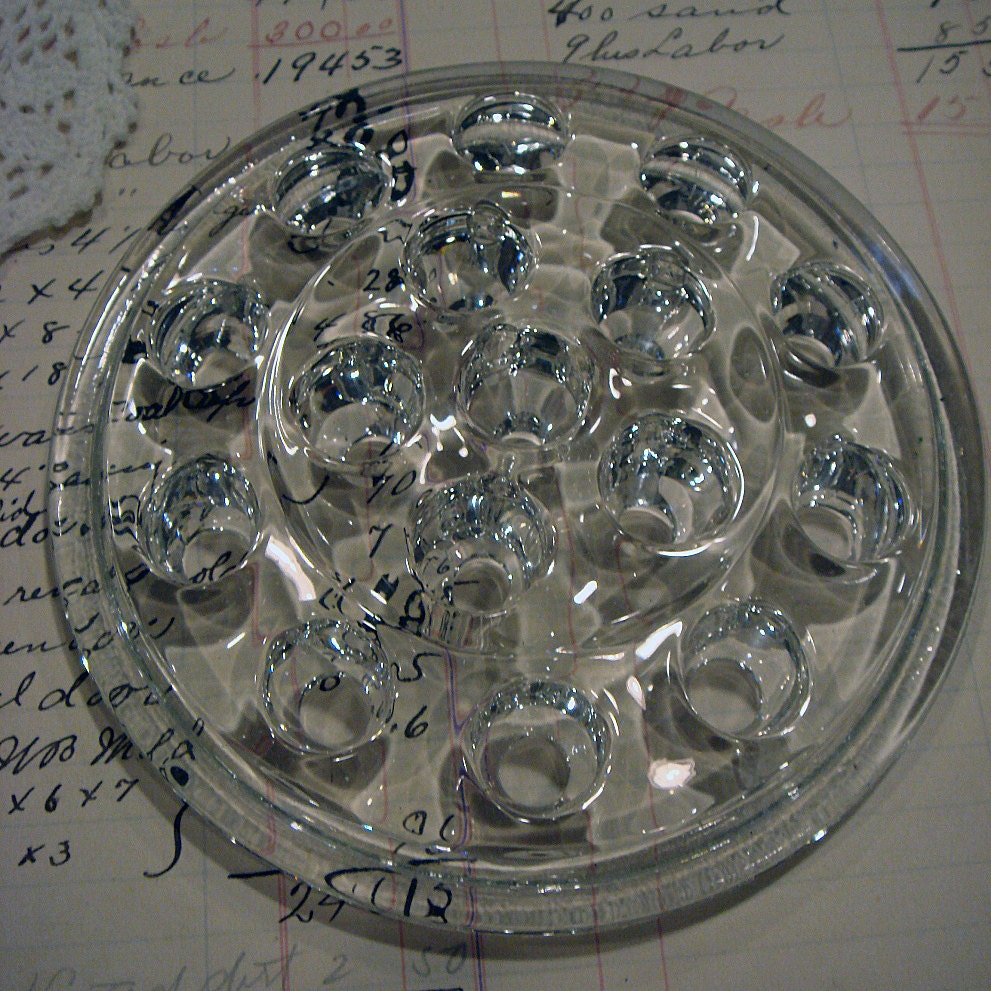PRICE REDUCTION - vintage glass flower frog - NO 394