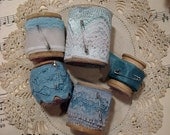 teal aqua blue - vintage machine made trims - lovely display or bowl fillers -  6 yards - no 444