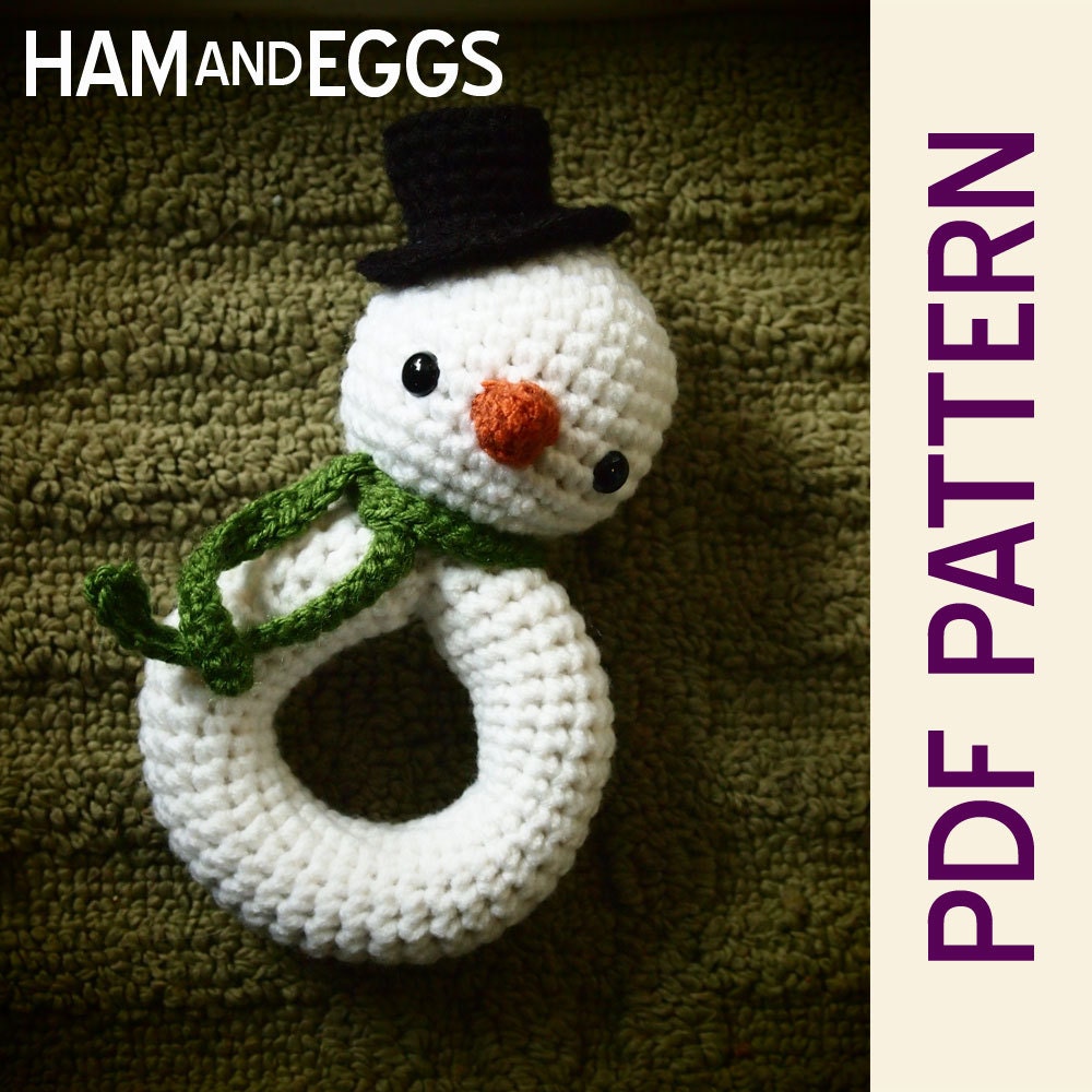 Baby's First Snowman Rattle Amigurumi Crochet PDF Pattern