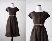 1950's dress - cocoa brown wiggle dress