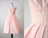 50s dress - 1950's pink party dress