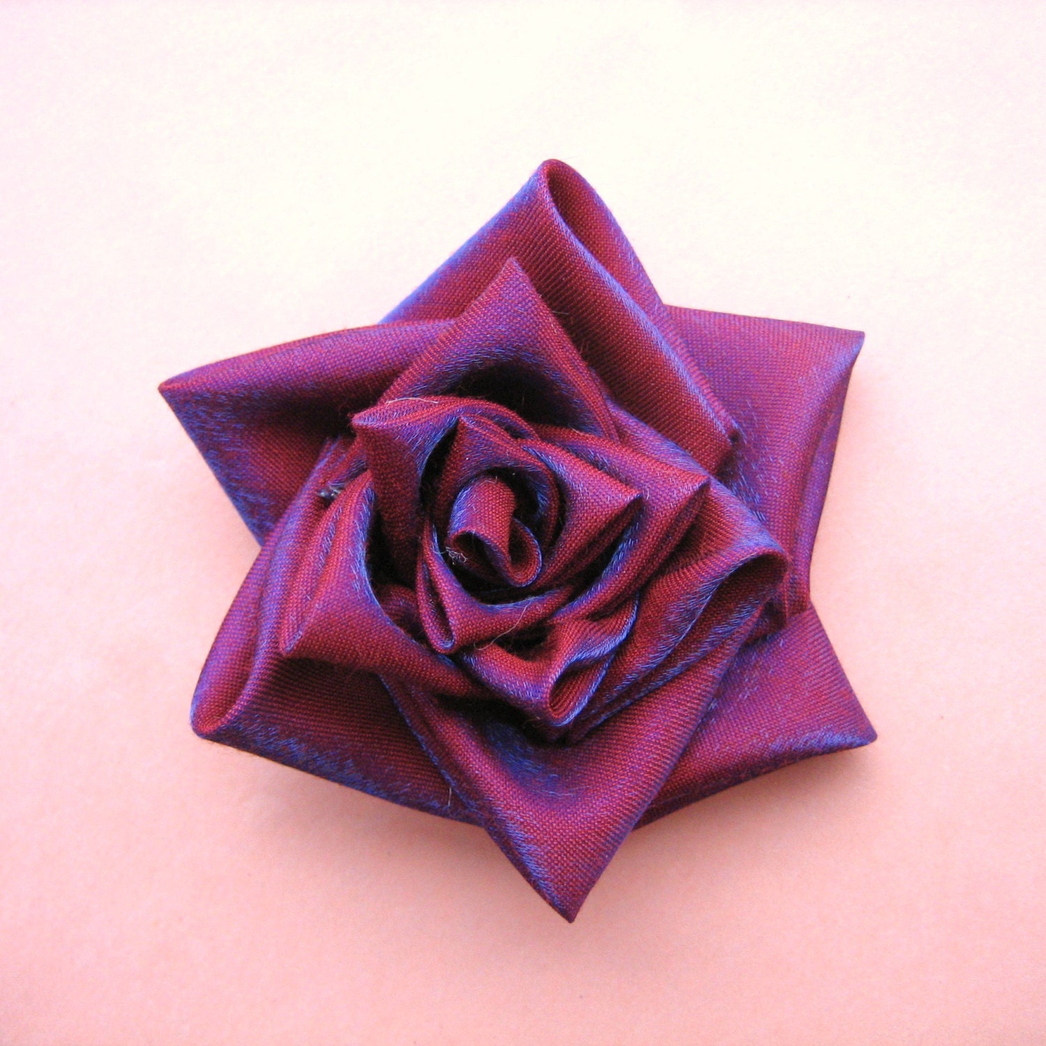 Purple Flower Brooch or Fascinator: Kanzashi Rose