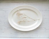 Large White Antique Ironstone Platter