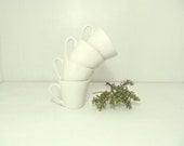 Four White Vintage Modern Cups