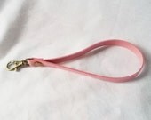 Pink Key chain - Faux Suede Wristlet with Key ring