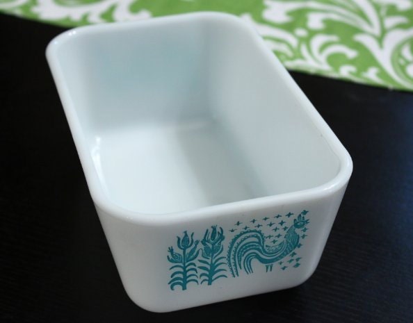 Vintage 1-1/2 Pint Pyrex Butterprint Amish Country Refrigerator Dish 0502