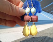 Bermuda Triangle Dangle Earrings Tropical Cocktail Colorway