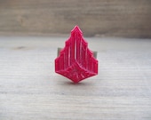 Fire - Vintage Porcelain Chevron Ring