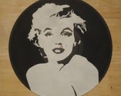 Marilyn Monroe Portrait - Painted Vinyl Record