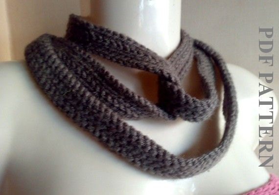 Skinny Scarf PDF Crochet PATTERN Tyre Tracks Necklace