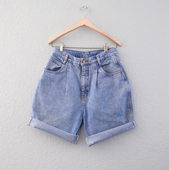 80s Hipster High Waist Shorts Baggy Pleated Bill by BlueRoseRetro