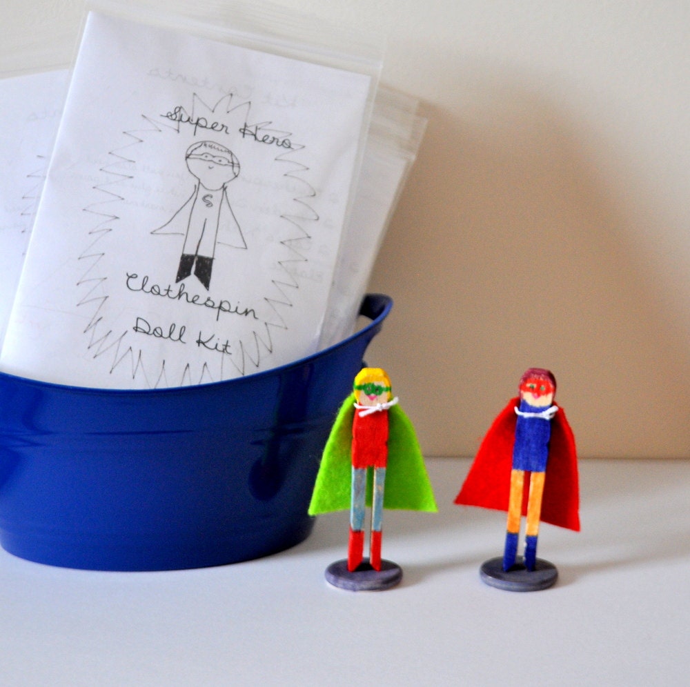 Super Hero Clothespin Doll Kit