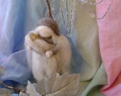 Waldorf inspired - A new arrival in the silver forest  - Wool figures