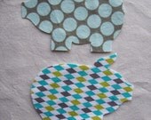 2 Small Diy Fabric Iron On Applique Pigs