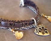 Amber Crystal and Heart Bracelet