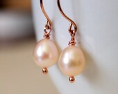 Rose Gold Pink Pearl Earrings --- Luxe and Simple for Bridal and Everyday