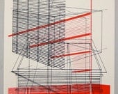 Line objects 4, multilayer 16 x 20 inch silkscreen print