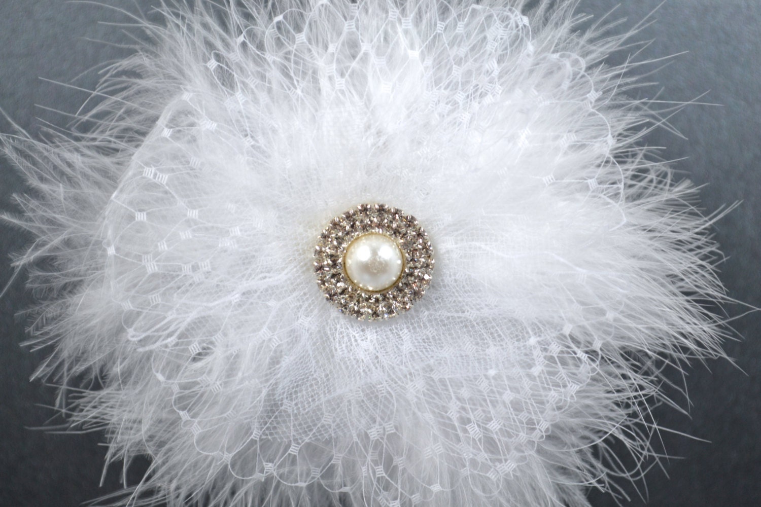 Bridal Feather and Bird Cage Hair Fascinator-Reduced