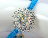 Sunflower Swarovski Crystal Adjustable Nylon Bracelet