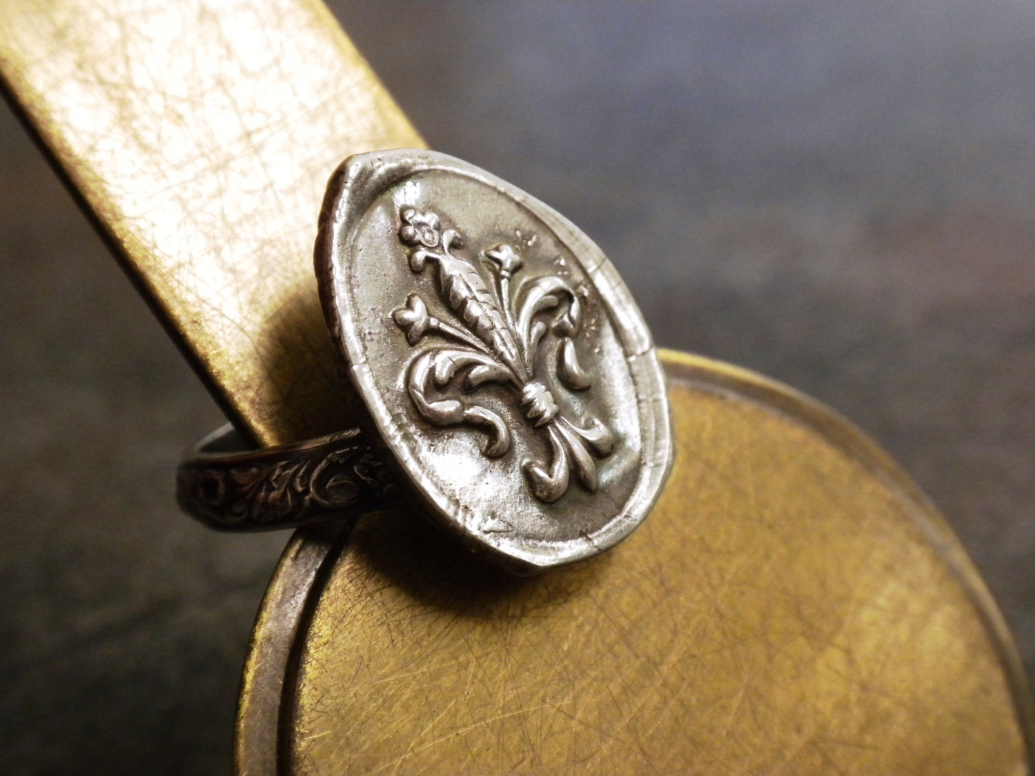Fleur de Lis Ring Wax Seal Jewelry