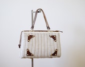 1970s White Whicker Purse