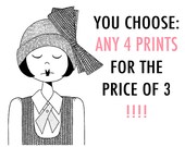 1920s Flapper art print set // you pick the art // 8x10