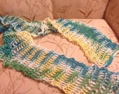 Caribbean Sea Cotton Knitted Scarf