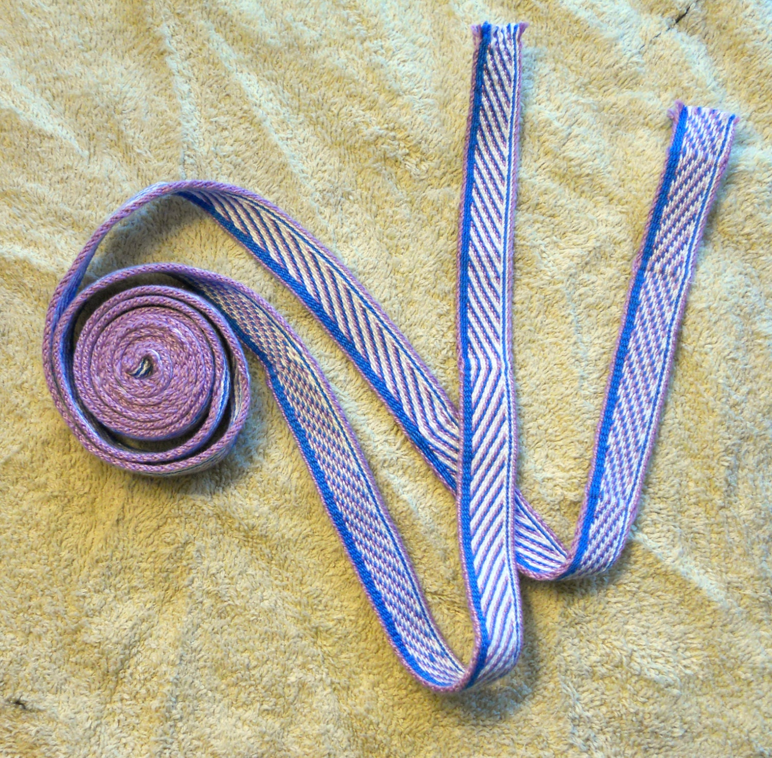 Cotton Tabletwoven Trim - 2 yards - Blue, Lavender, White