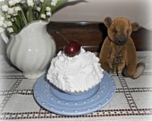 Faux Cherry Cupcake White Frosting Fake Food Photo Staging Prop