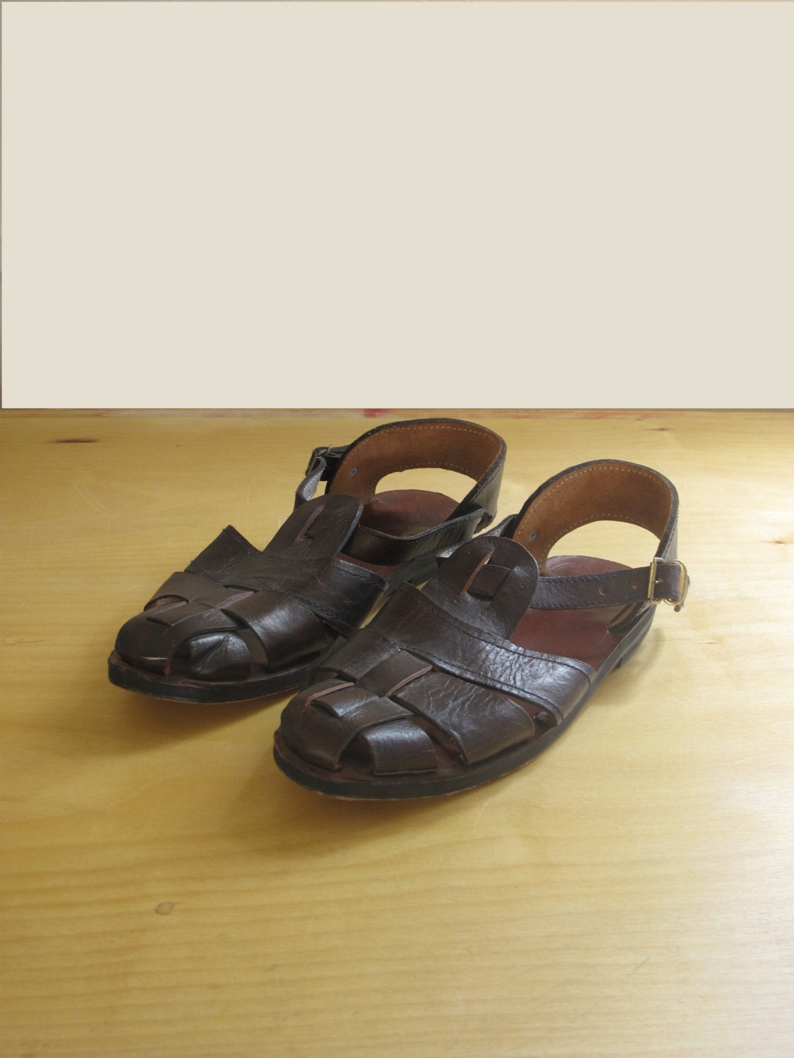 Vintage handmade strap sandals. 37 / 7