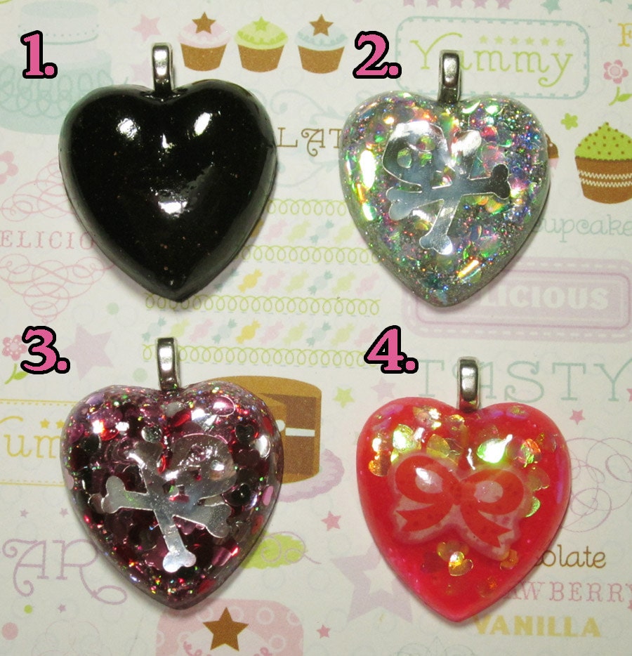 Heart Resin Charm Necklaces - Pick your OWN - OOAK - Batch 2