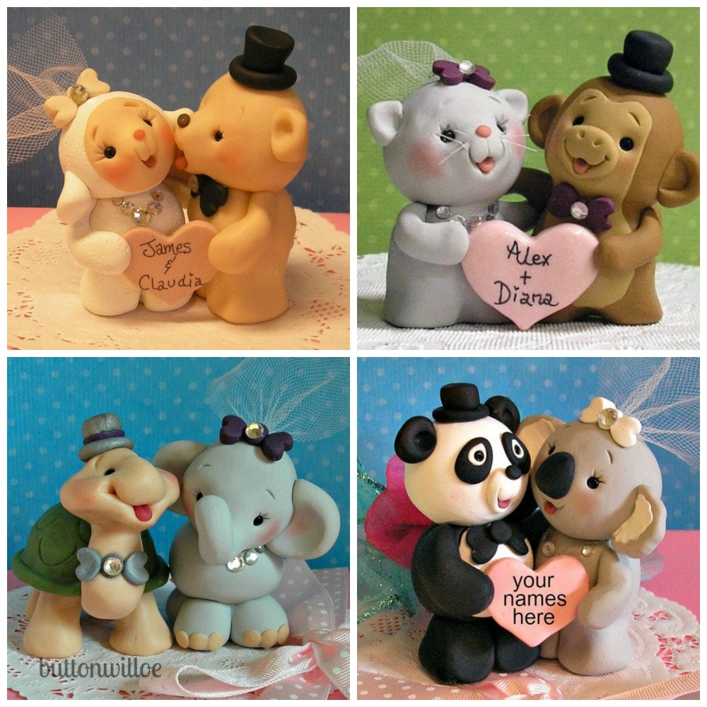 Unique Personalized Handmade Custom Animal Wedding by Buttonwilloe