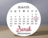 Personalized Pocket Mirror - 2013 Calendar Bridesmaid 3.5 inch Pocket Mirror with Gift Bag - Weddings - Bridesmaid Gift